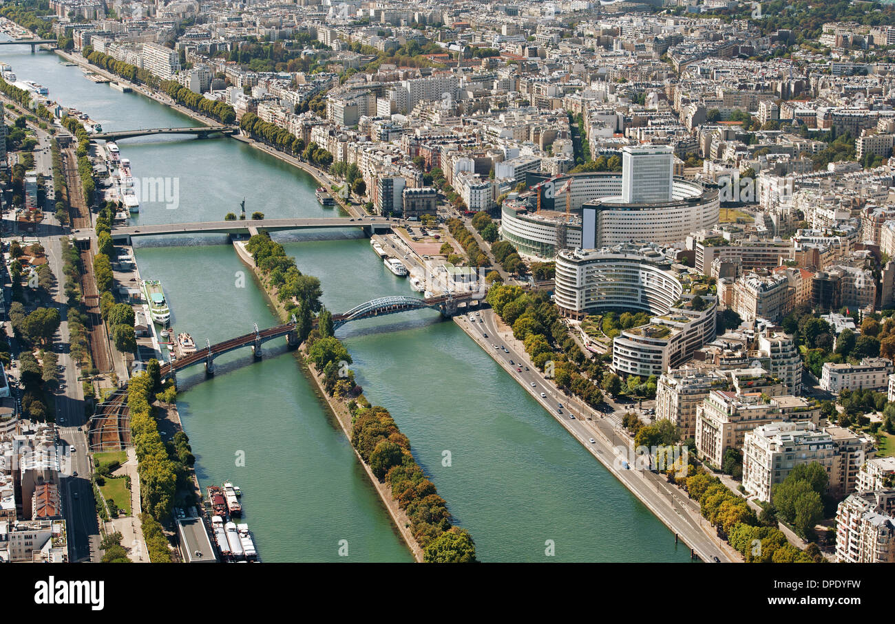 Vista panorámica desde la Torre Eiffel en Paris Foto de stock