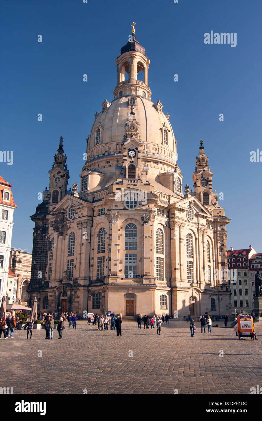 La Frauenkirche de Dresde - Alemania Foto de stock