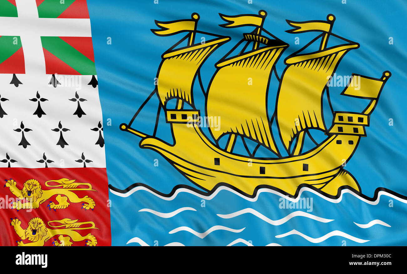 3D la bandera de San Pedro y Miquelón Fotografía de stock - Alamy