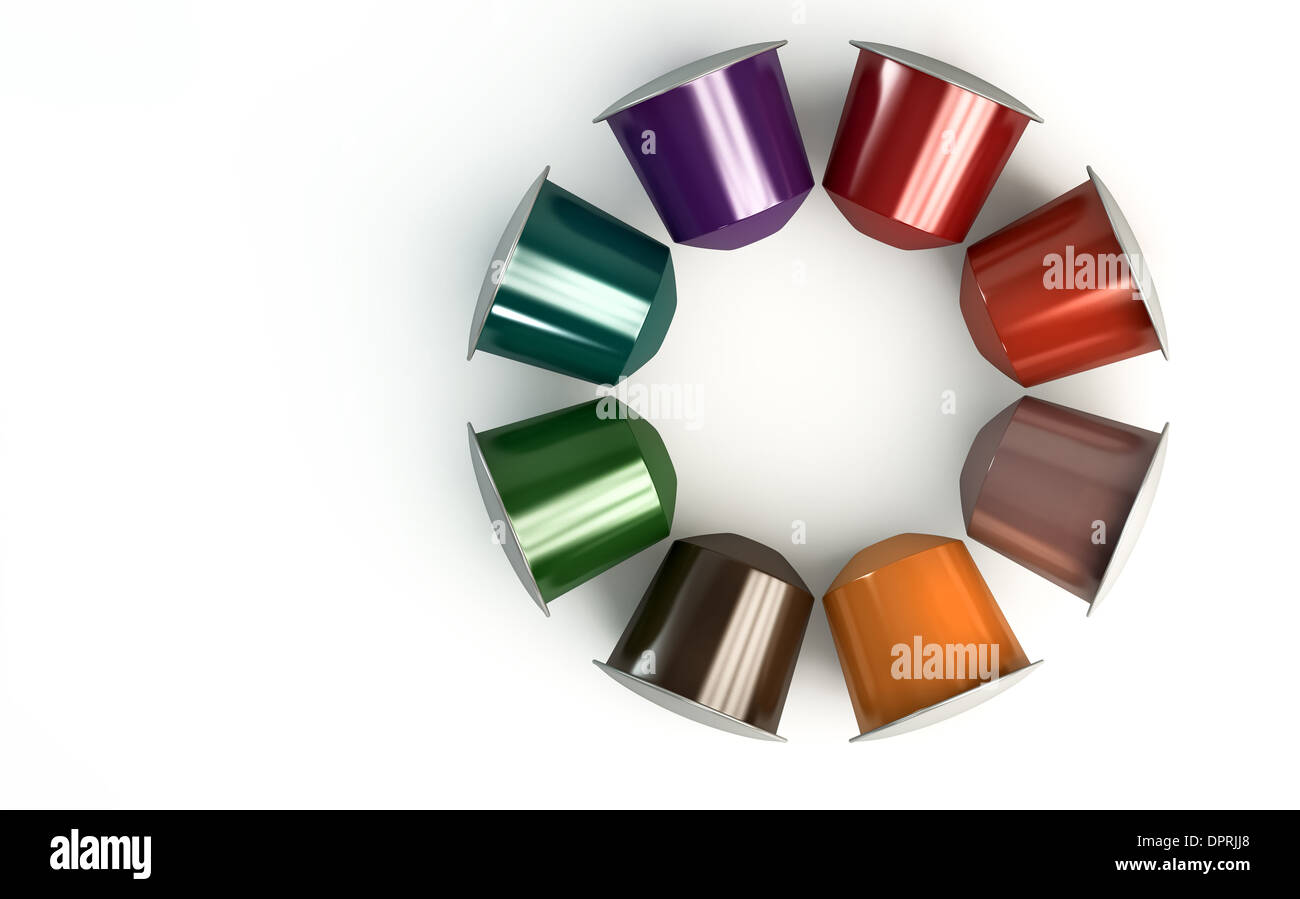 Colored nespresso capsules on background fotografías e imágenes de alta resolución - Alamy