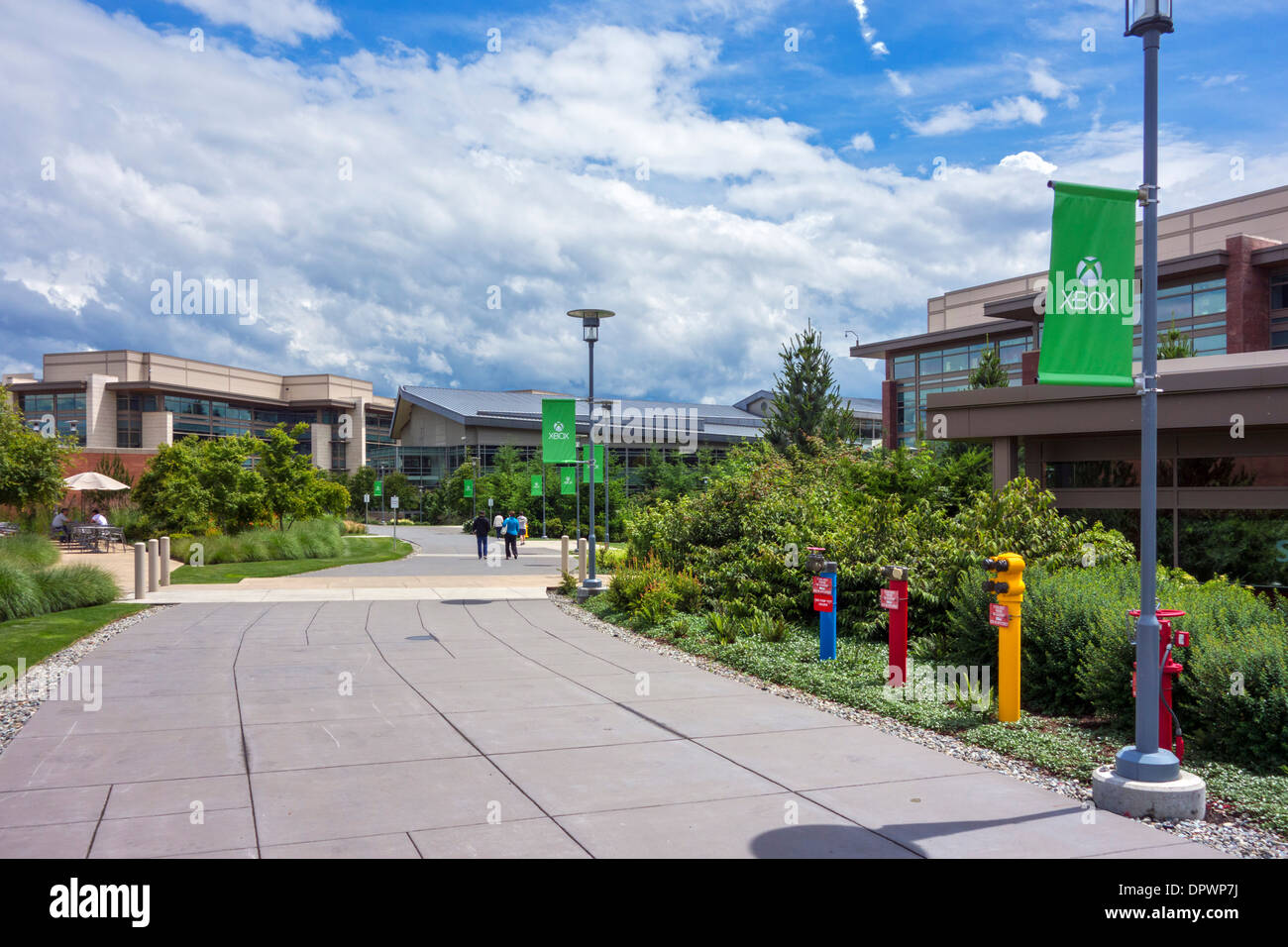 Oficina central del campus de Microsoft en Redmond, Washington, EE.UU. Foto de stock