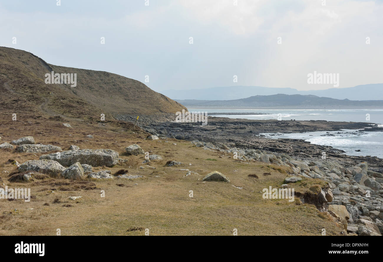 Paseo al lado del mar Creevy Donegal, Irlanda Foto de stock