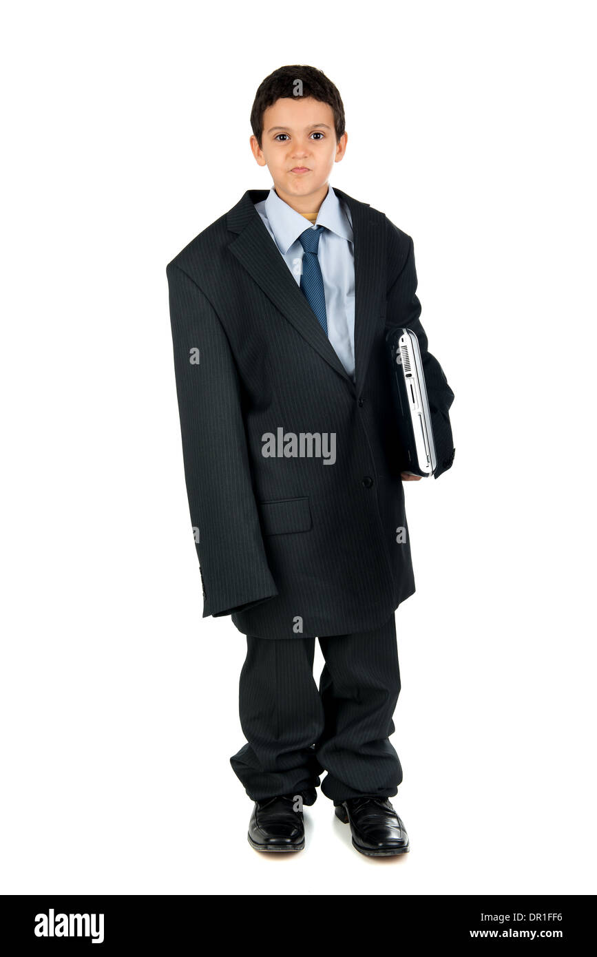 Joven vestida con un traje de hombre grande Fotografía de stock - Alamy
