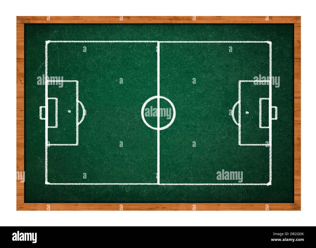 Dibujado a mano el campo de fútbol (soccer) en una pizarra verde, fondo  para el aprendizaje de fútbol o soccer tácticas Fotografía de stock - Alamy