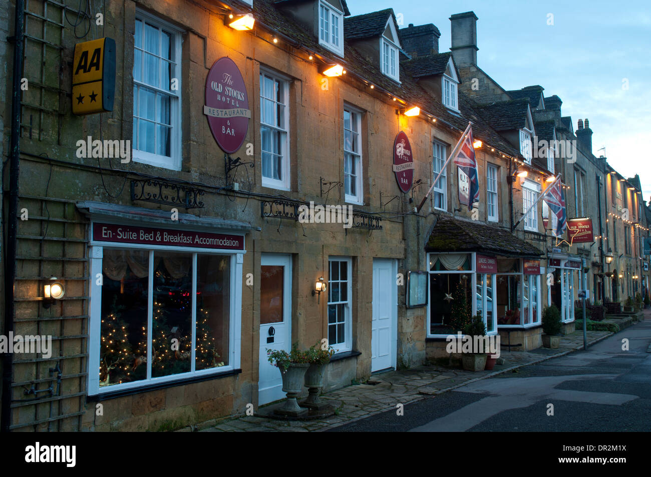 Las antiguas existencias Hotel, Stow-on-the-Wold, Gloucestershire, Reino Unido Foto de stock