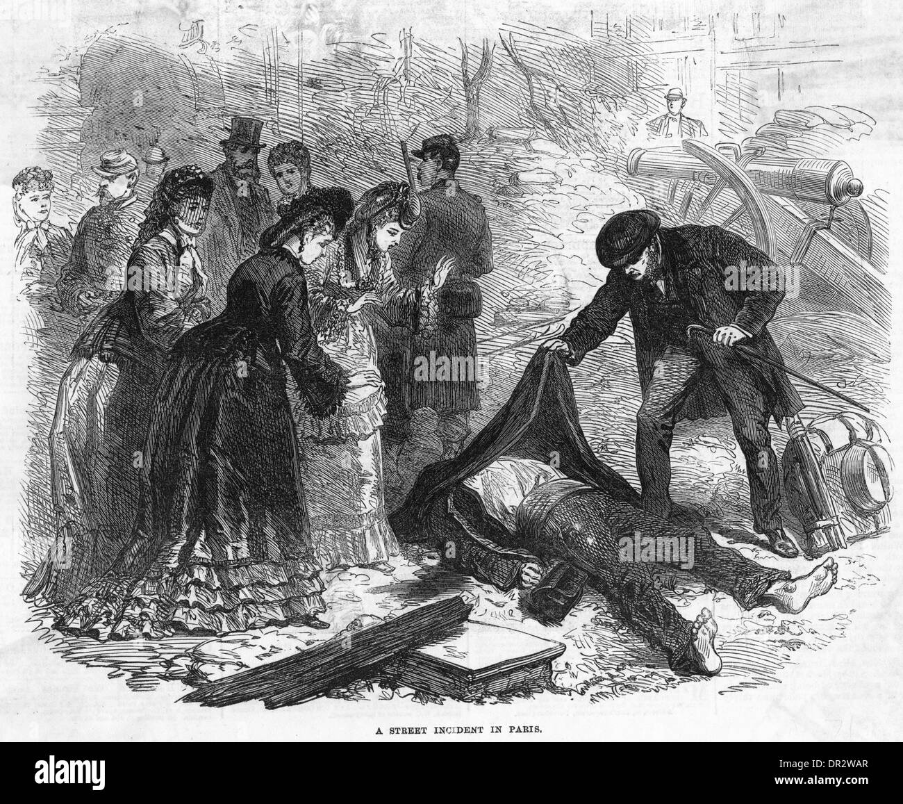 Comuna de París, incidente callejero 1871 Foto de stock