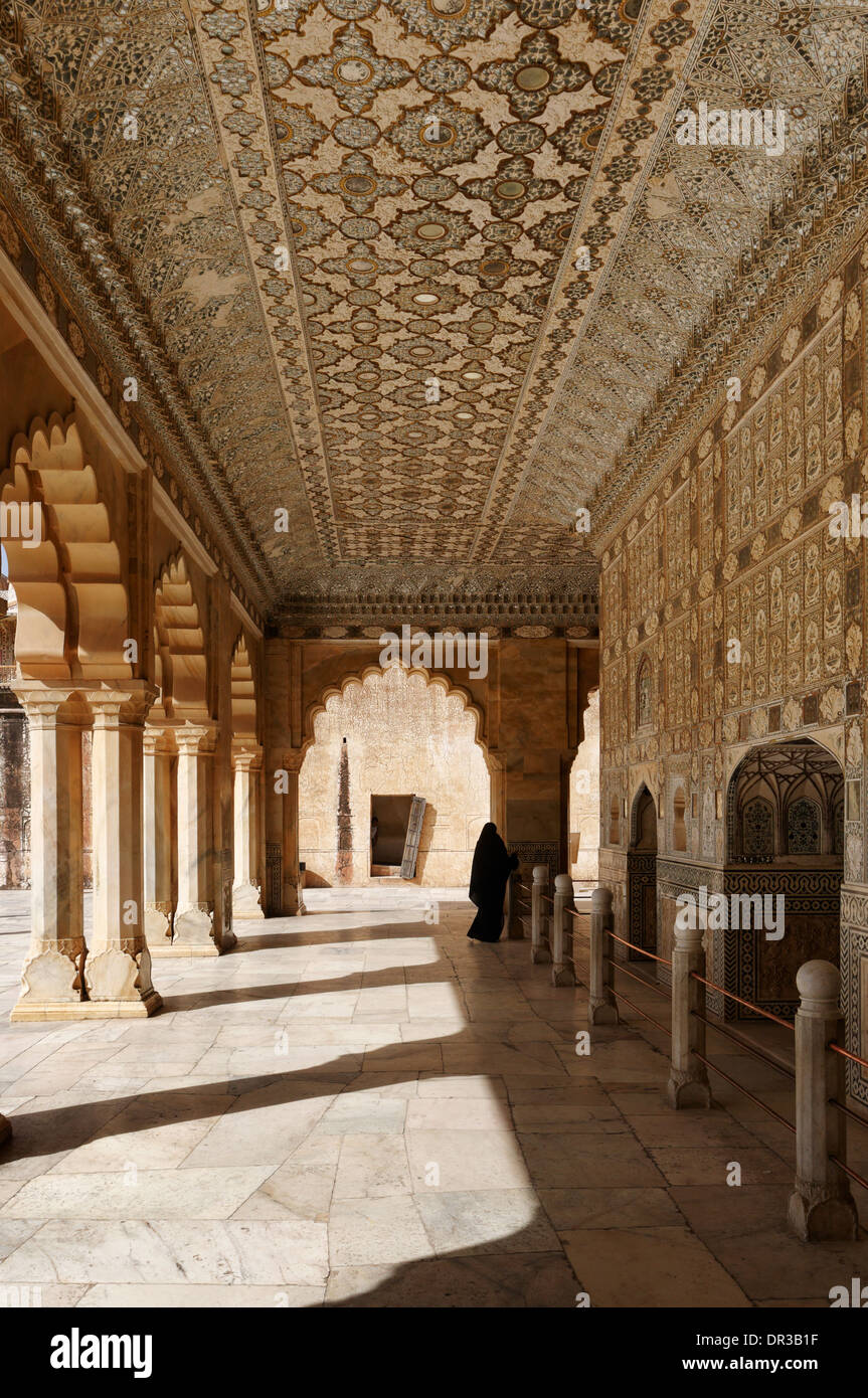 Sheesh Mahal, el Palacio de los espejos en el Fuerte Amber de Jaipur,  Rajasthan, India Fotografía de stock - Alamy