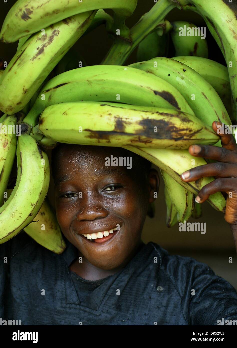 El cultivo del banano en África Uganda Foto de stock