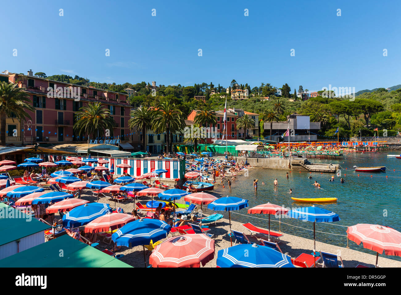 Italia, Liguria, Rapallo, resort costero de San Michele di Pagana Foto de stock