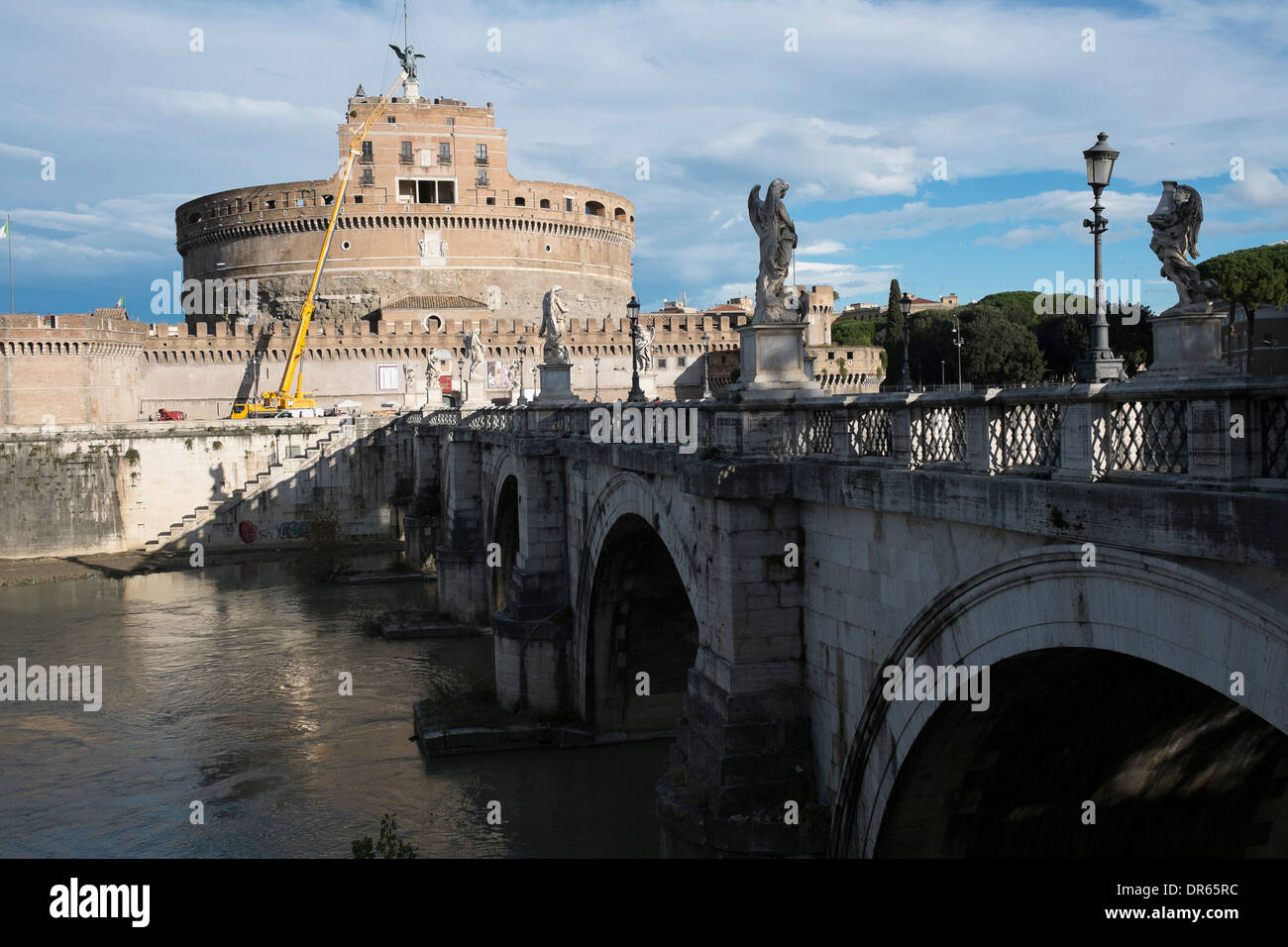 El Castel Sant'Angelo (Castillo San Angelo), Roma (Italia). Foto de stock