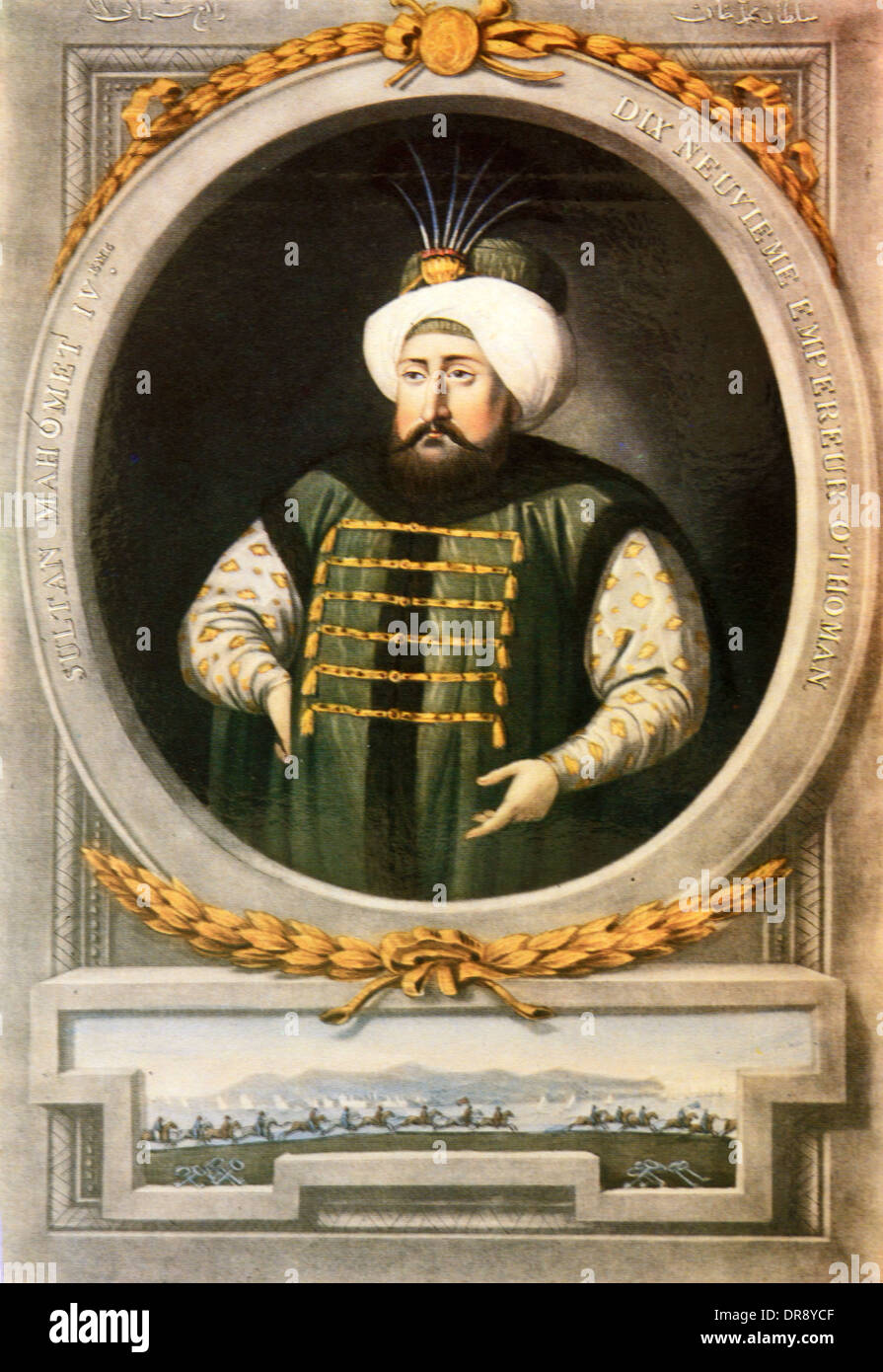 Sultán otomano turco Mehmed IV (1642-1693) o Mehmet el cazador Retrato Turquía Foto de stock