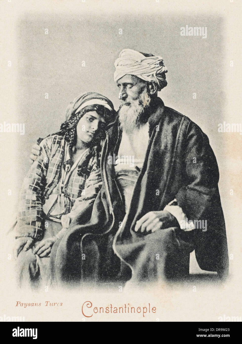 Con su hija de campesinos turcos Foto de stock