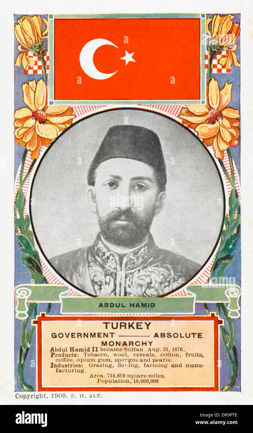 El Sultán Abdul Hamid II de Turquía - La propaganda turca Foto de stock