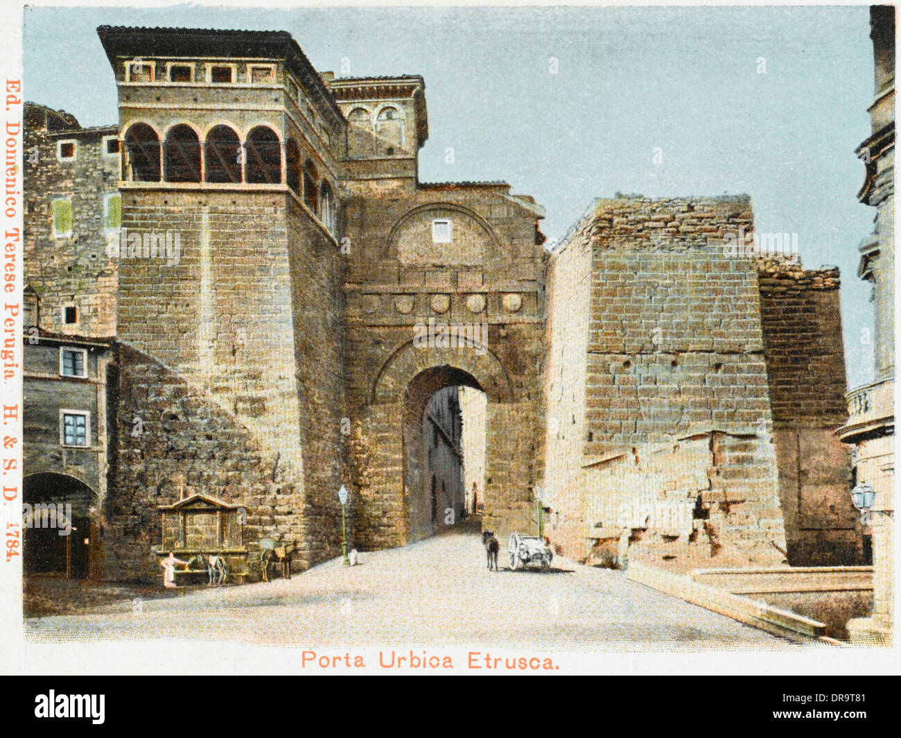 Italia - Perugia - La puerta etrusca Foto de stock