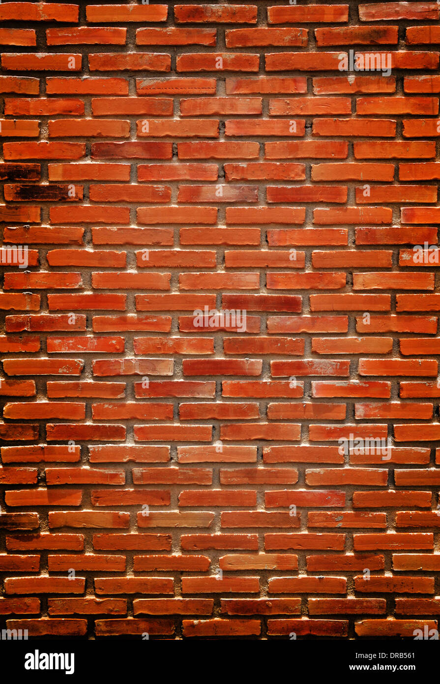 Pared de ladrillo rojo, de formato cuadrado Foto de stock