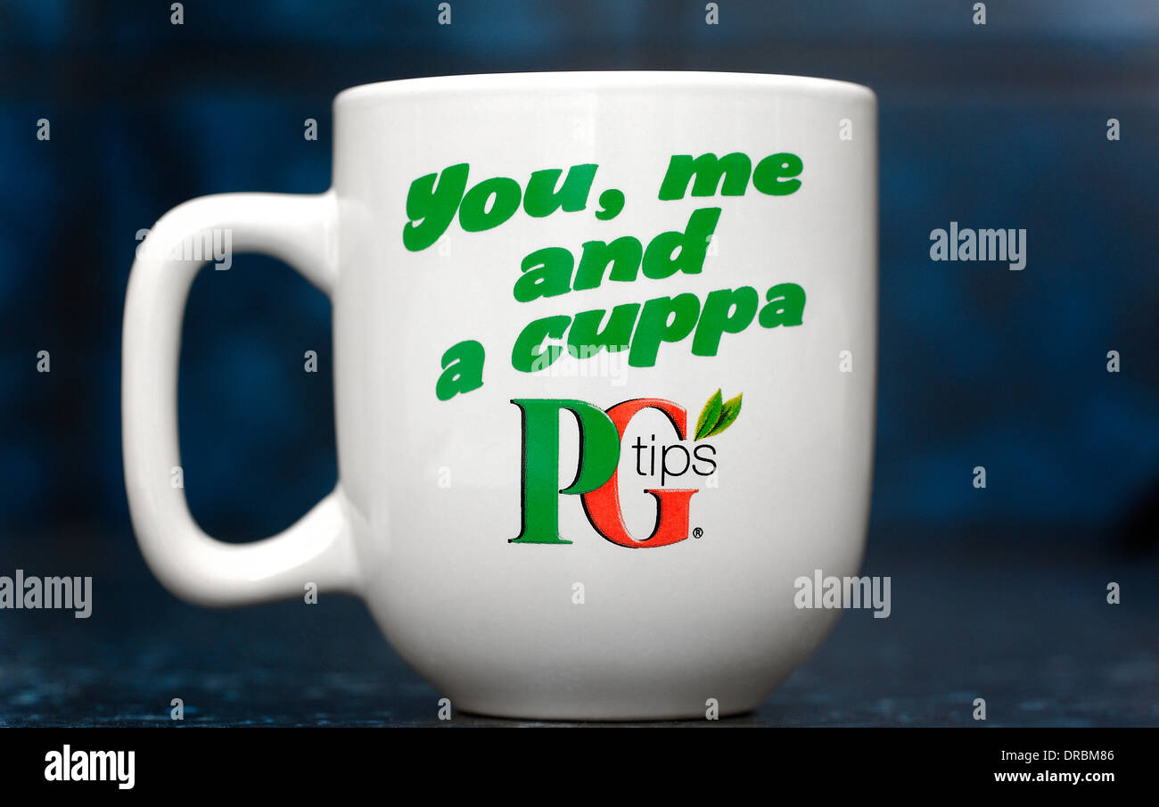 Logotipo de la marca de té PG Tips en una taza Fotografía de stock