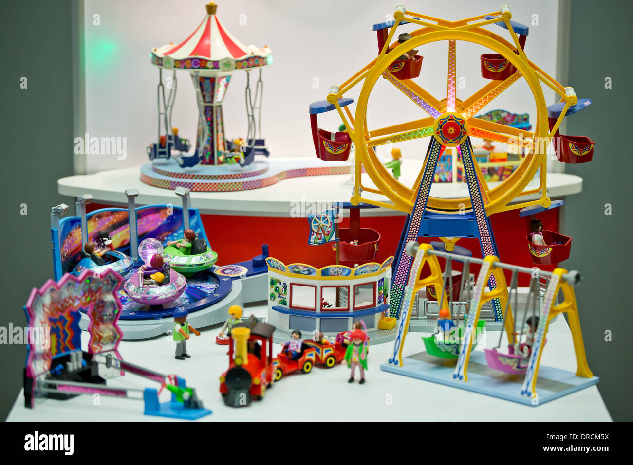 Nuremberg, Alemania. 23 ene, 2014. El parque de atracciones de Playmobil  por geobra Bloberger Hof GmbH, que está nominado para el premio 'juguete'  en la 'Categoría' choolKids, en Nuremberg, Alemania, 23 de