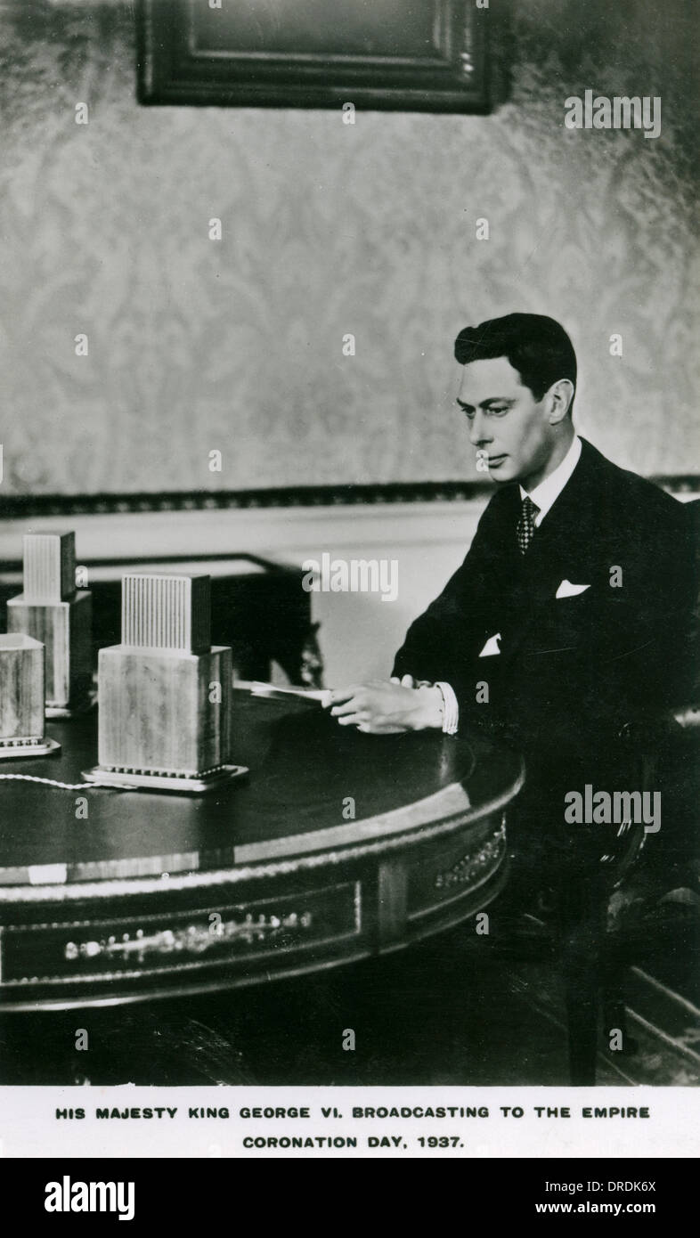 El rey George VI broadcasting al imperio Foto de stock