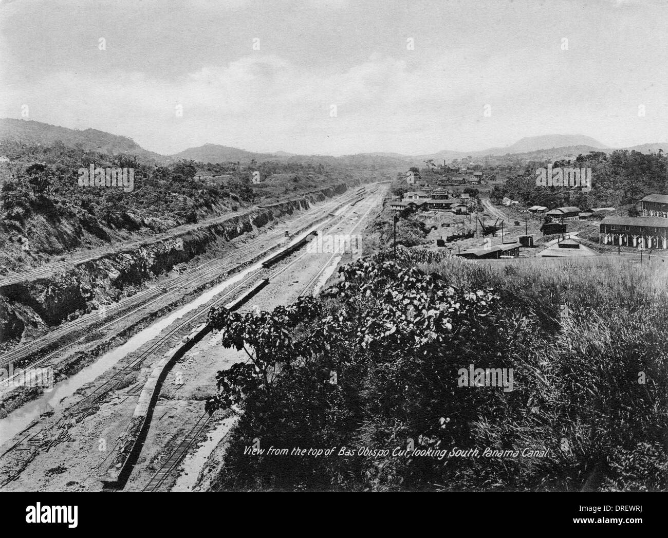 La construcción del Canal de Panamá Foto de stock