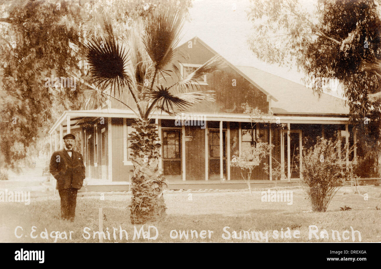 C. Edgar Smith M.D. propietario de Sunnyside Ranch Foto de stock
