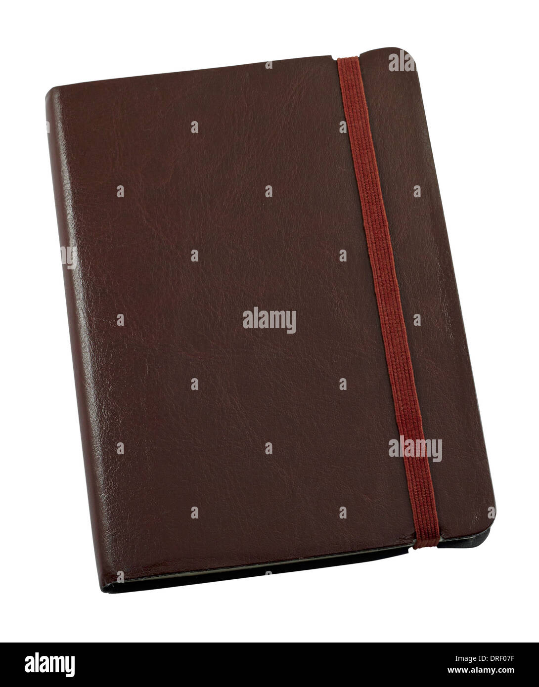 Tamaño de bolsillo diario personal dependiente de cuero para mantener un registro escrito de mano de los recuerdos Foto de stock