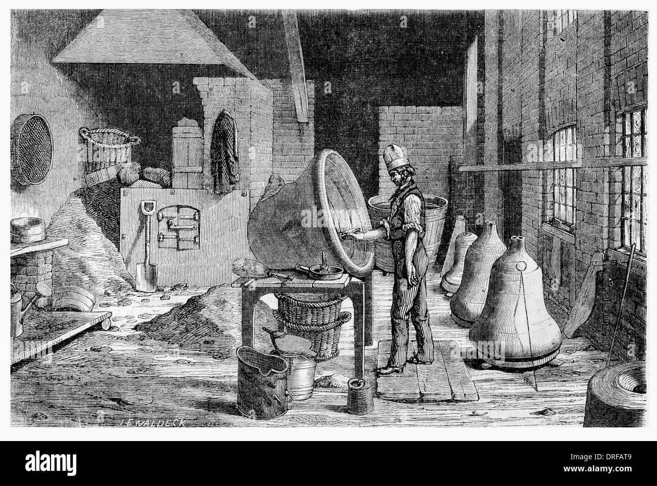 Bell acabado de fundición la Cope circa 1854 Foto de stock