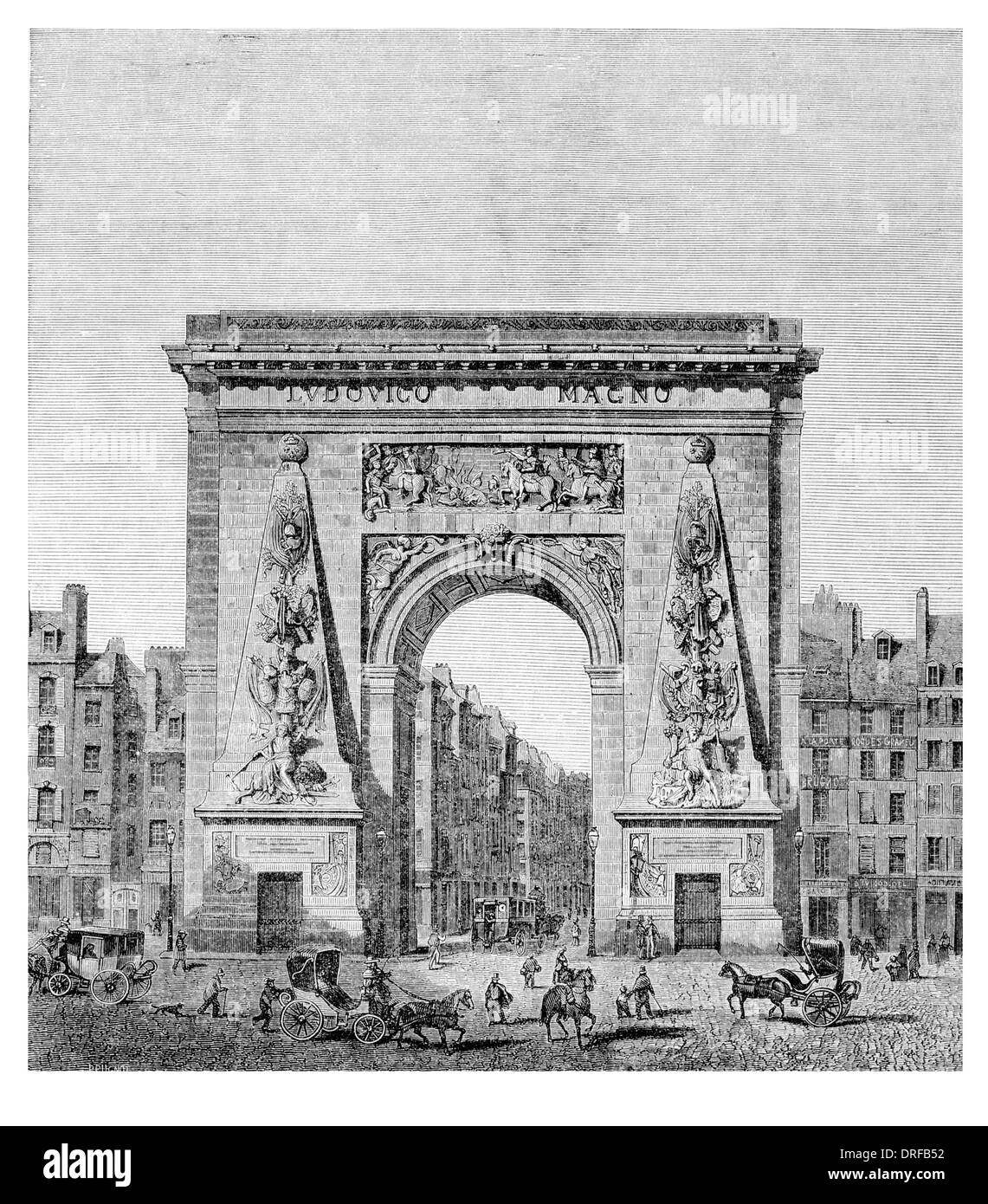 La Porte Saint Denis París 1854 Foto de stock