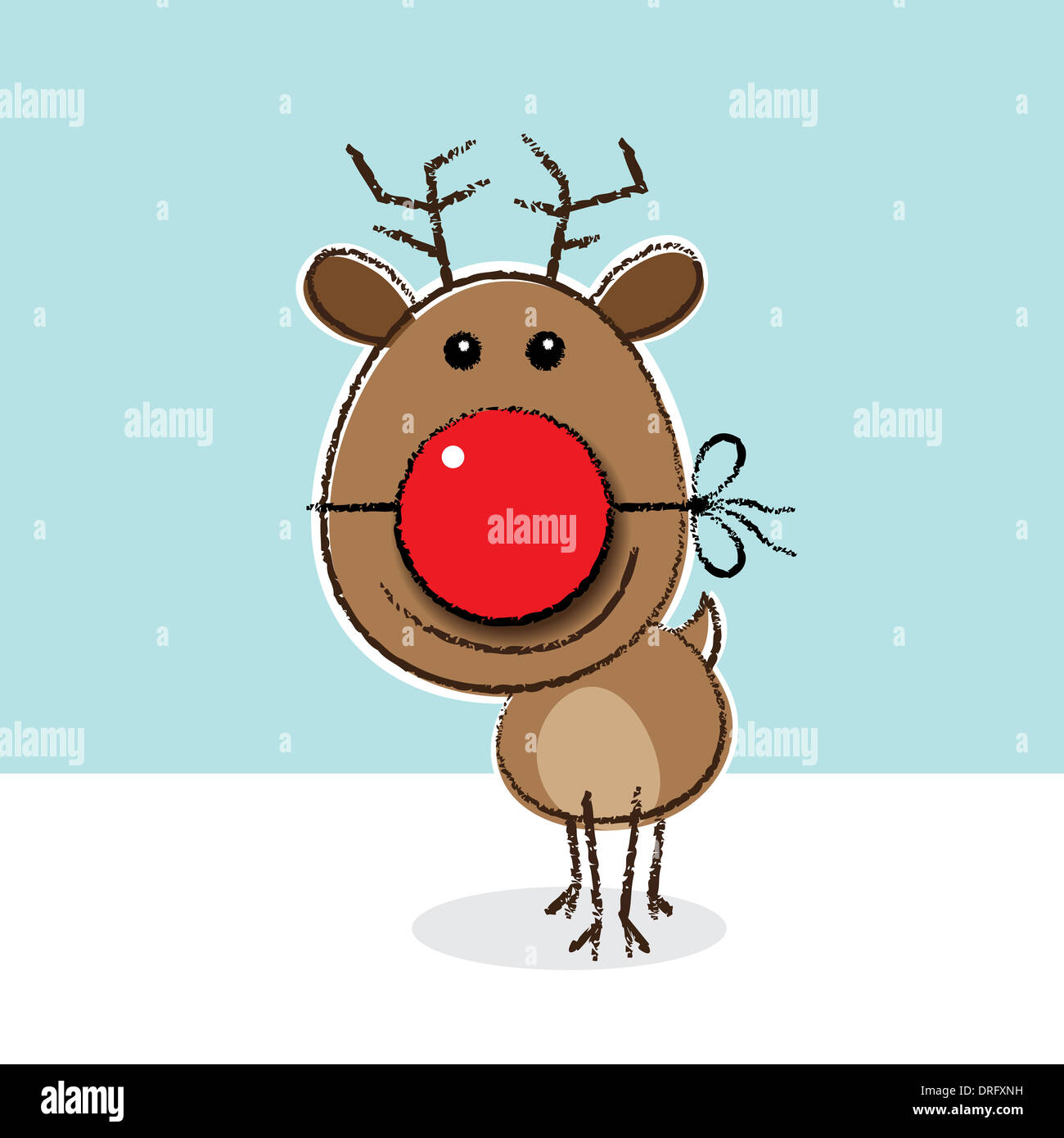 Rudolph, el reno de nariz roja vistiendo la nariz de payaso como
