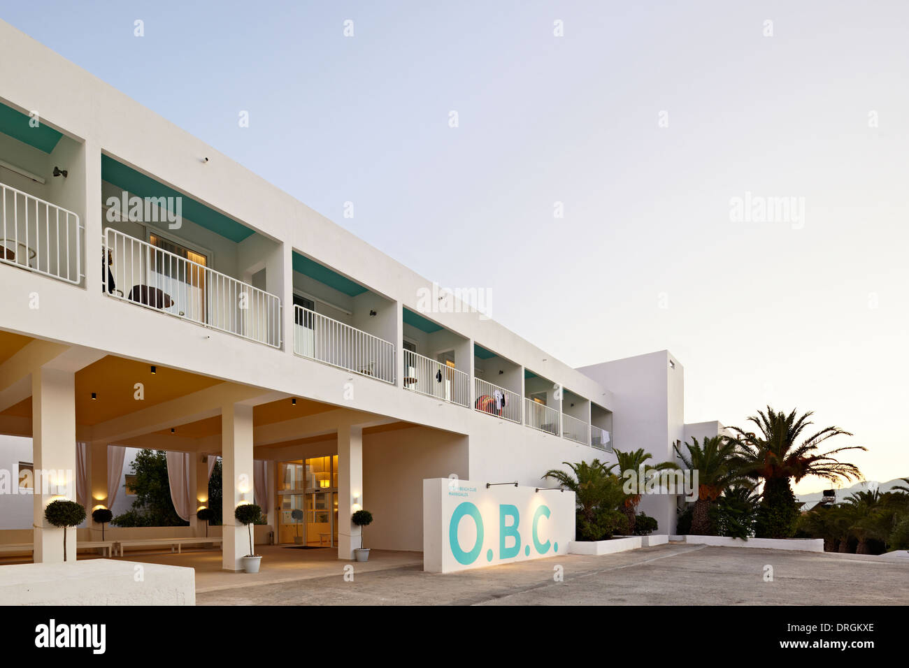 El exterior del hotel de Ocean Beach Club Foto de stock
