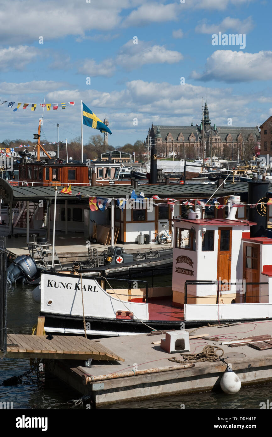 Barco a vapor turístico Kung Karl en Suecia central Foto de stock