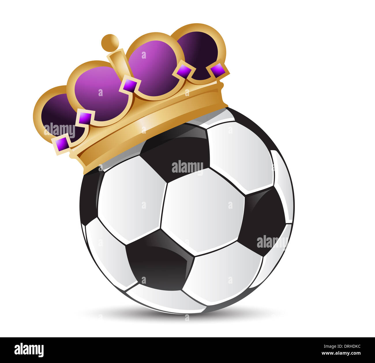 Balón de fútbol con una corona de diseño ilustración sobre un fondo blanco  Fotografía de stock - Alamy