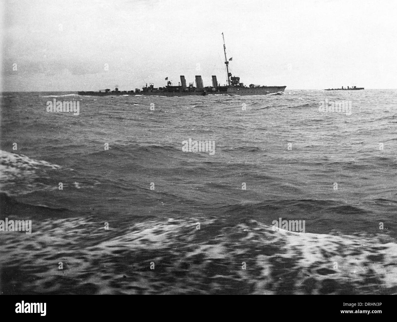 HMS Arethusa, British light cruiser, WW1 Foto de stock