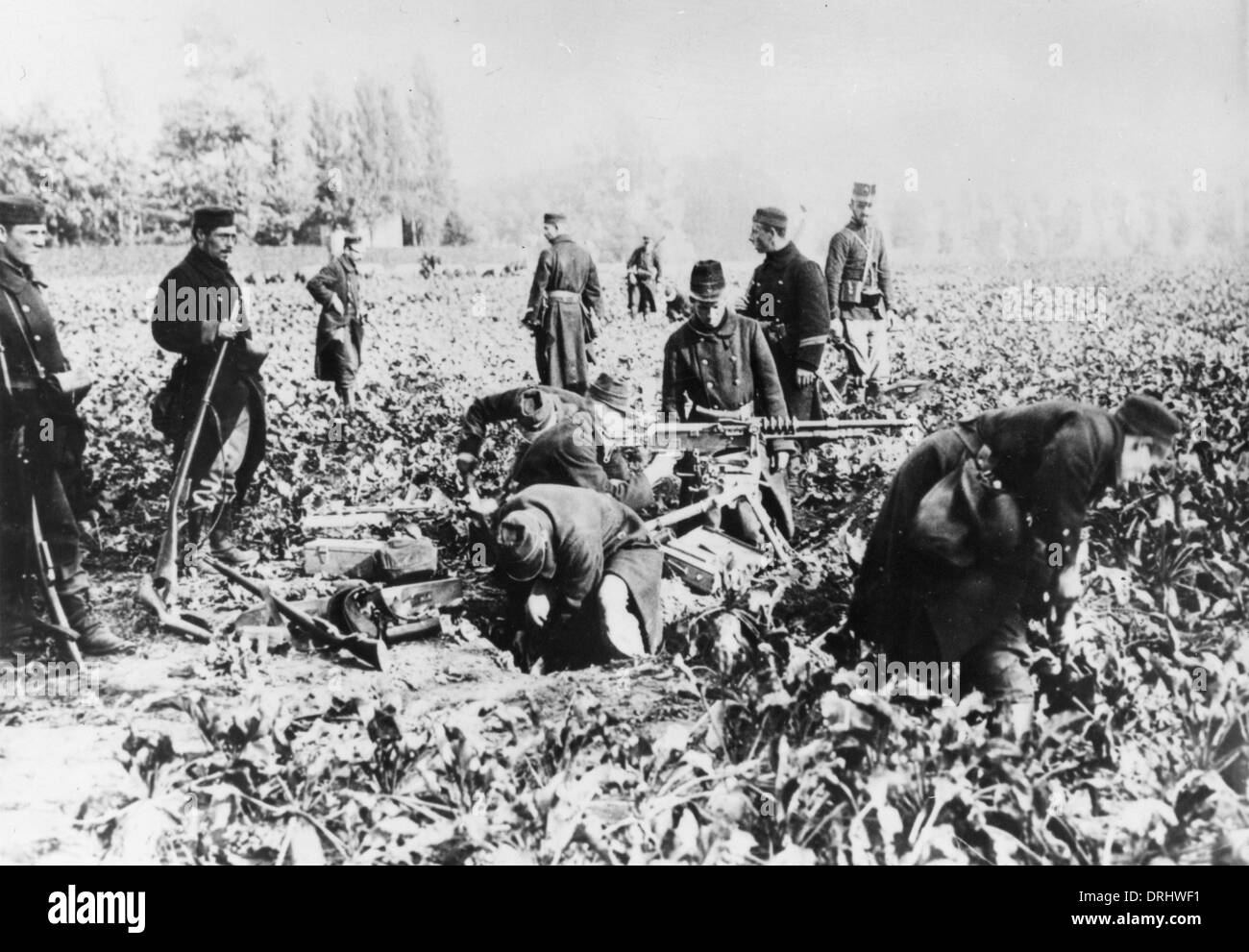 Los soldados belgas pone en posicion, WW1 Foto de stock