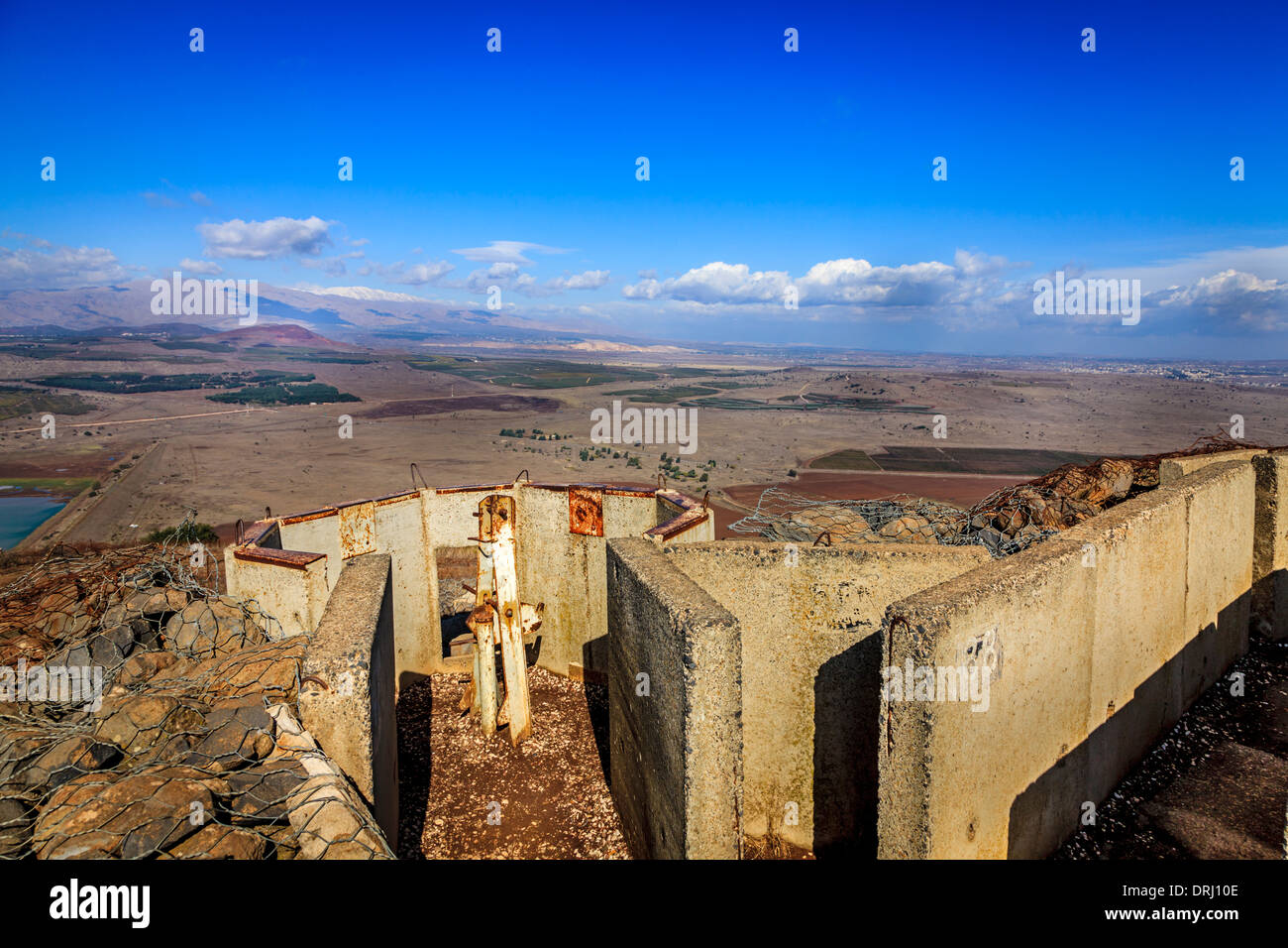 Fortificaciones del Monte Bental en la frontera entre Israel y Siria Foto de stock