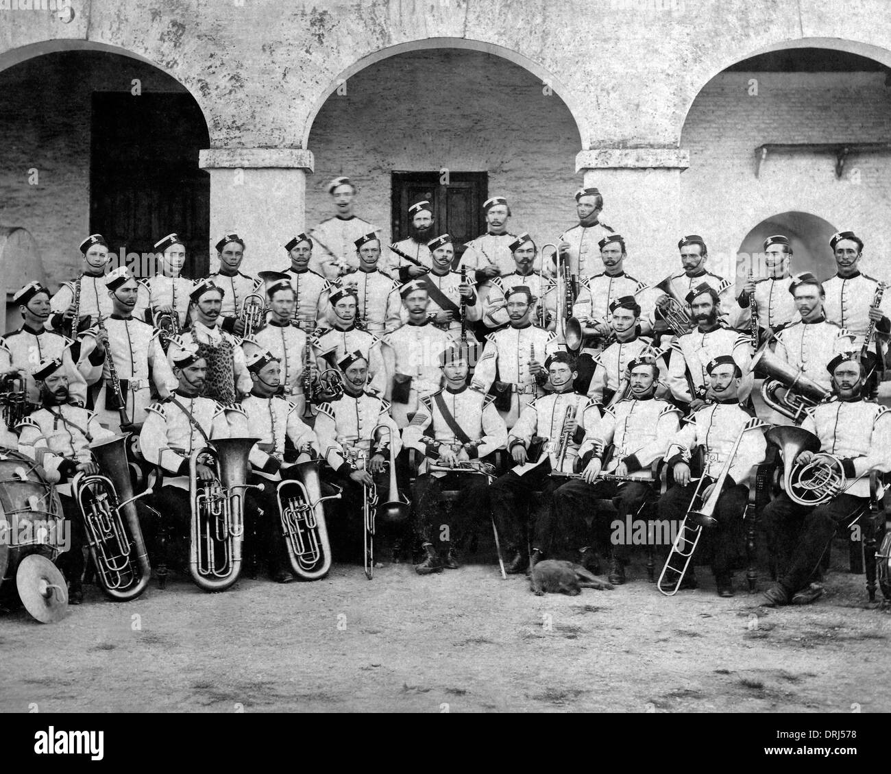 Banda del 77º Regimiento, India Foto de stock