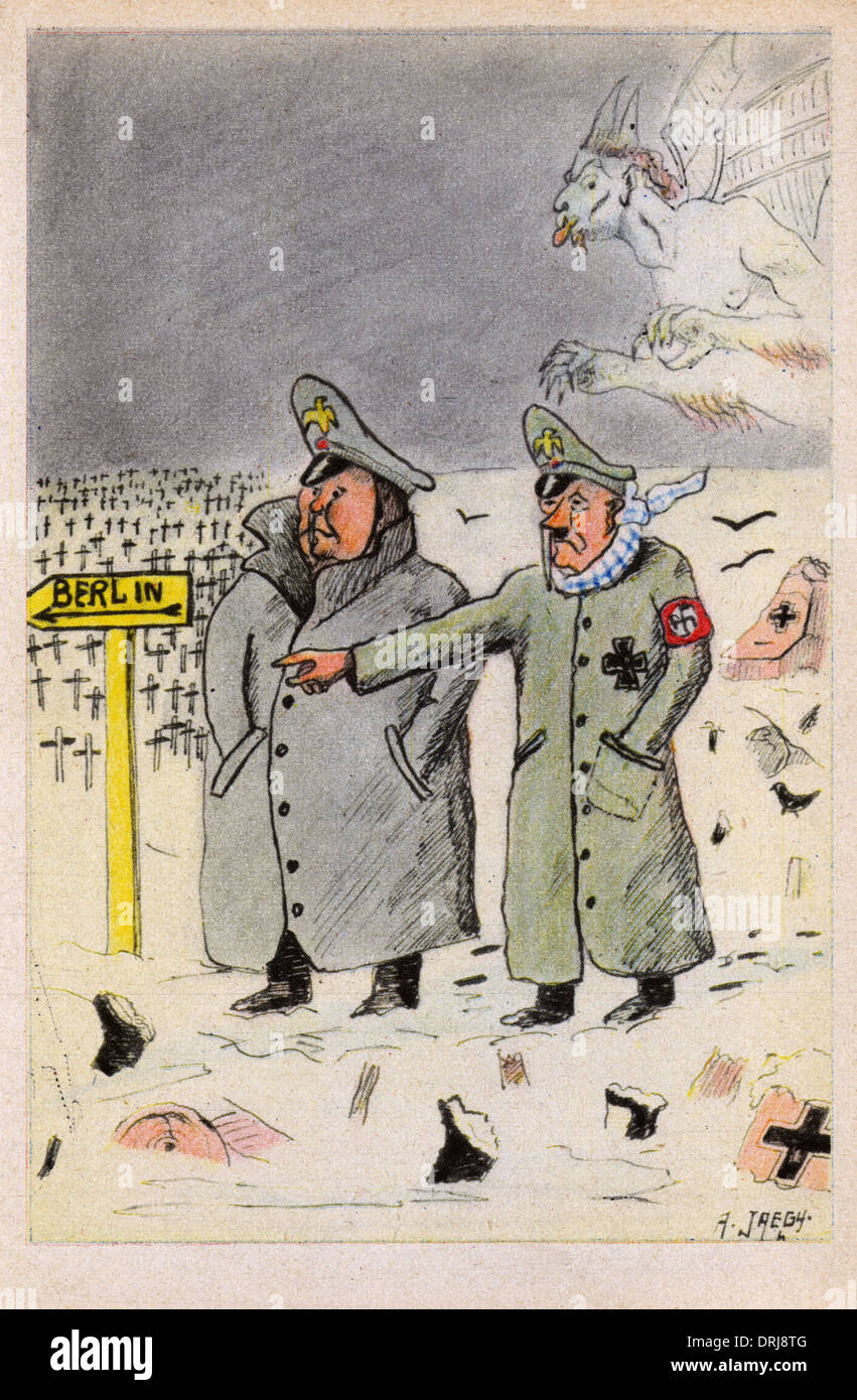 Hitler y Goerring cambiar de rumbo tras el desastre de Stalingrado Foto de stock
