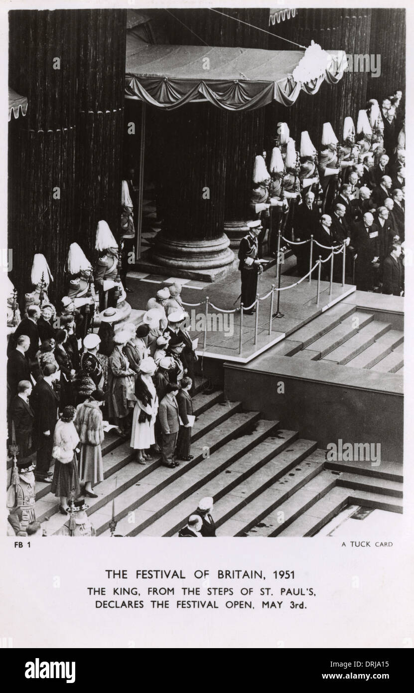 Festival de Gran Bretaña de 1951- el Rey George VI abre el Festival Foto de stock
