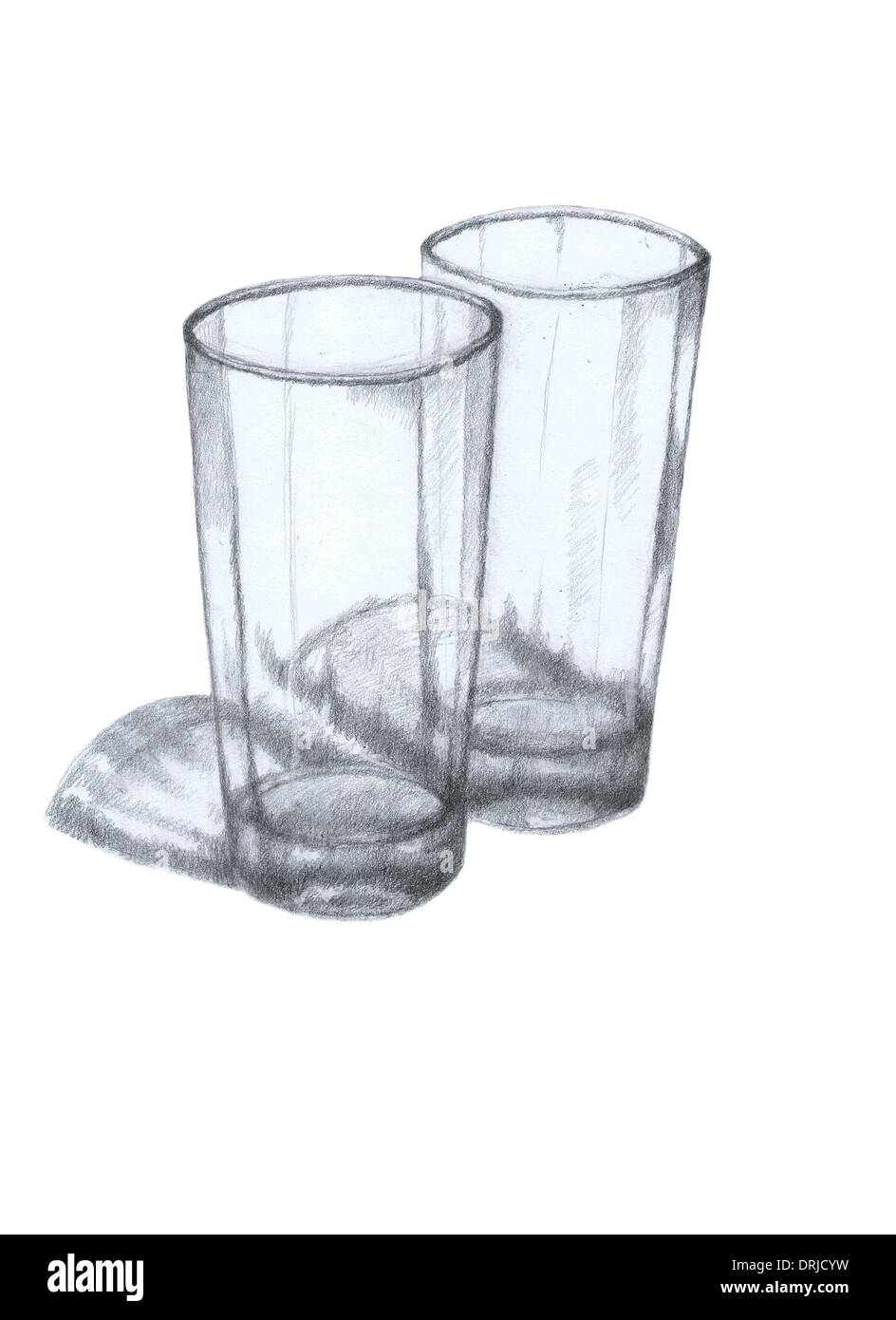 Vaso de agua,vasos de vidrio, dibujo, Boceto, hechas a mano, la ilustración  y la fotografía Fotografía de stock - Alamy
