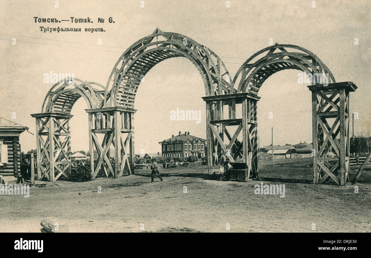 Arco Triunfal, Tomsk, Siberia, Rusia Foto de stock