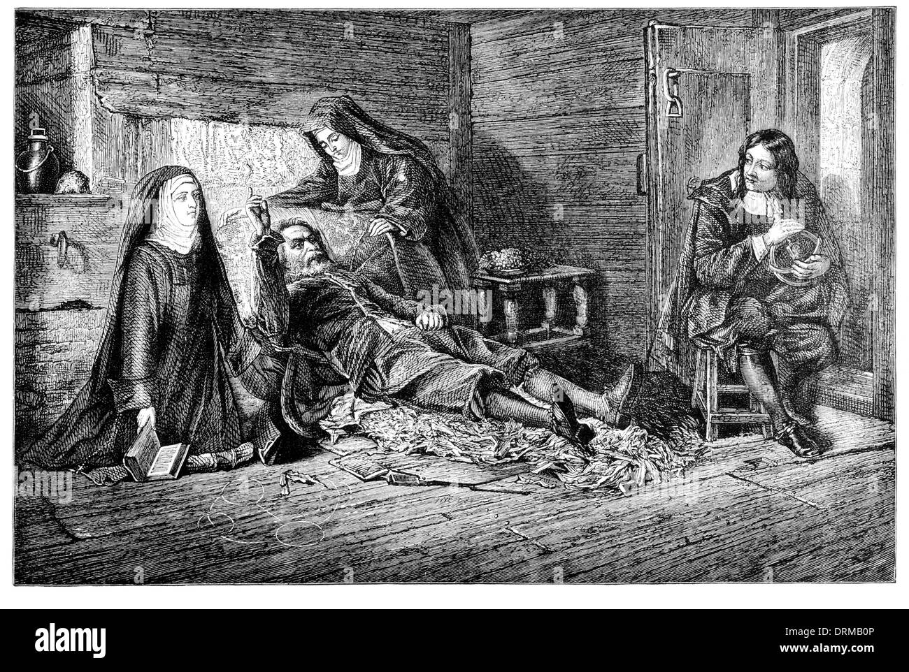 Galileo Galilei en la cárcel de la Inquisición, circa 1640 Foto de stock