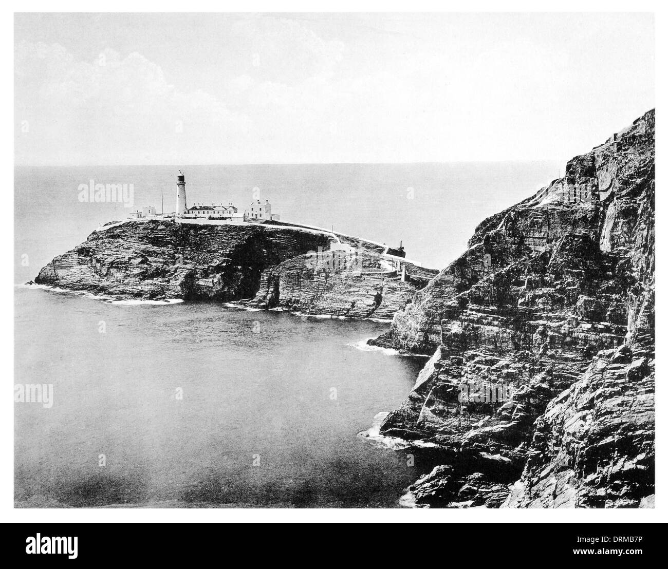 Pila del sur, la isla de Santo Holyhead Anglesey Gales fotografiada Circa 1910 Foto de stock