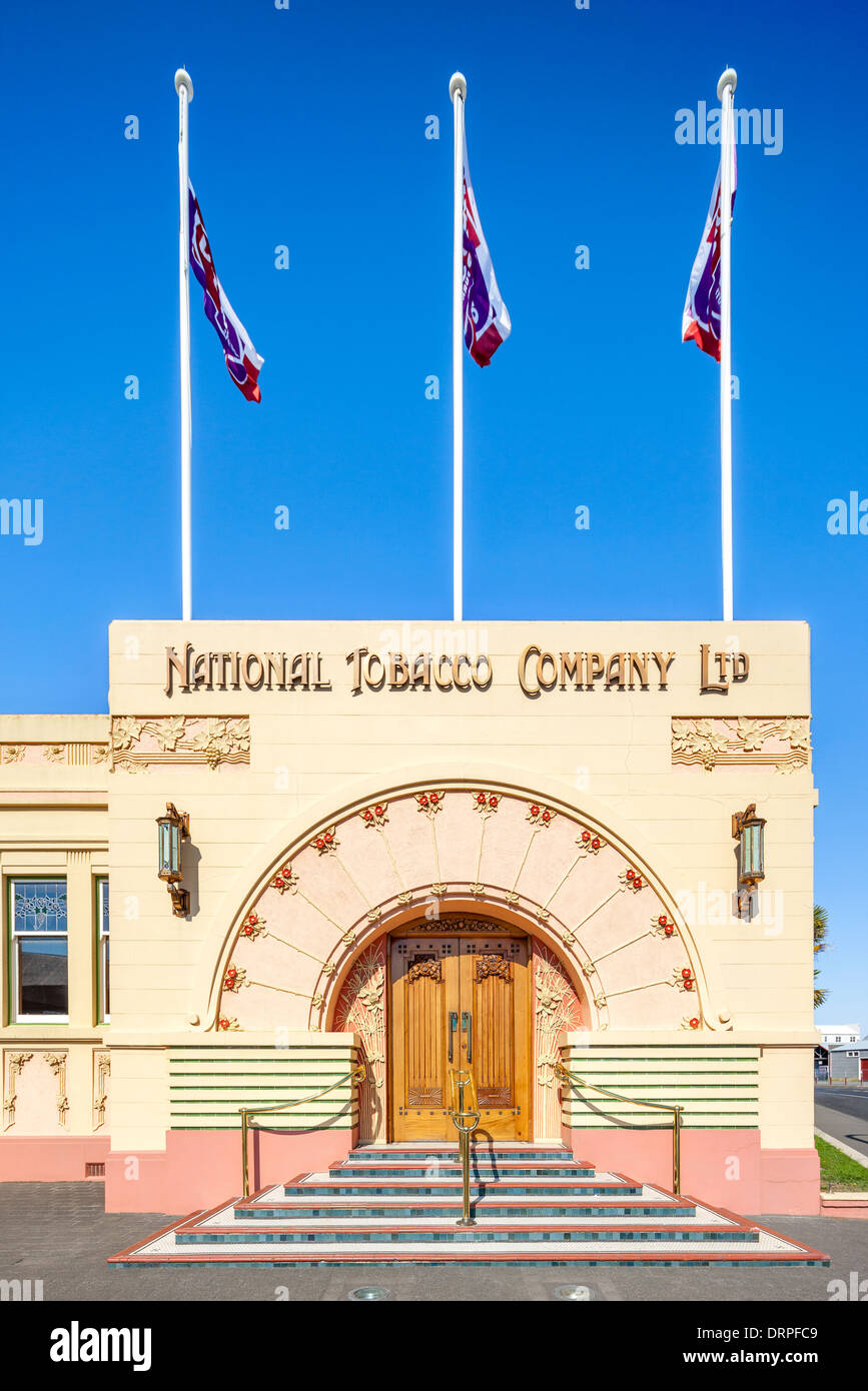 Famoso Art Deco National Tobacco Company edificio del antiguo edificio de Rothmans Ahuriri Napier, Nueva Zelanda Isla Norte Foto de stock