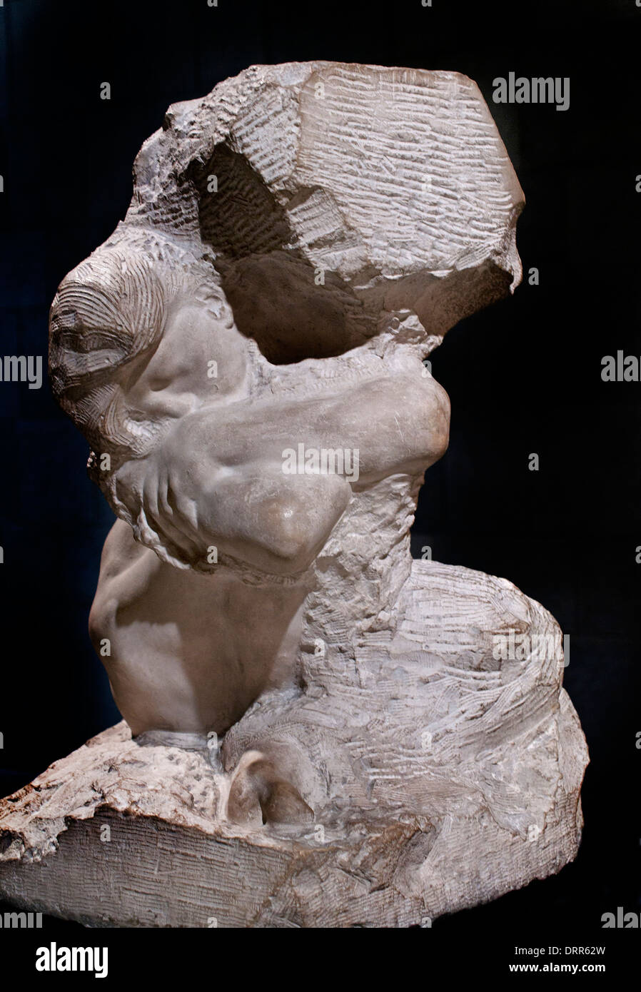 Cariátide caídos llevando su piedra 1881 Auguste Rodin (1840-1917) Francia Foto de stock