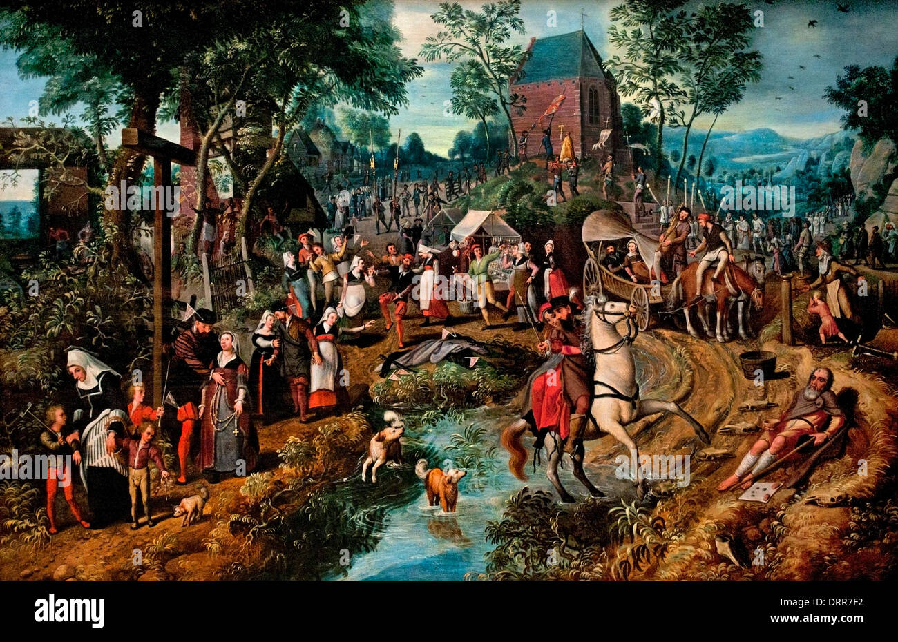 El regreso de Saint Anthony peregrinación por Pieter Aertsen 1508-1575 Holanda Holandesa Foto de stock