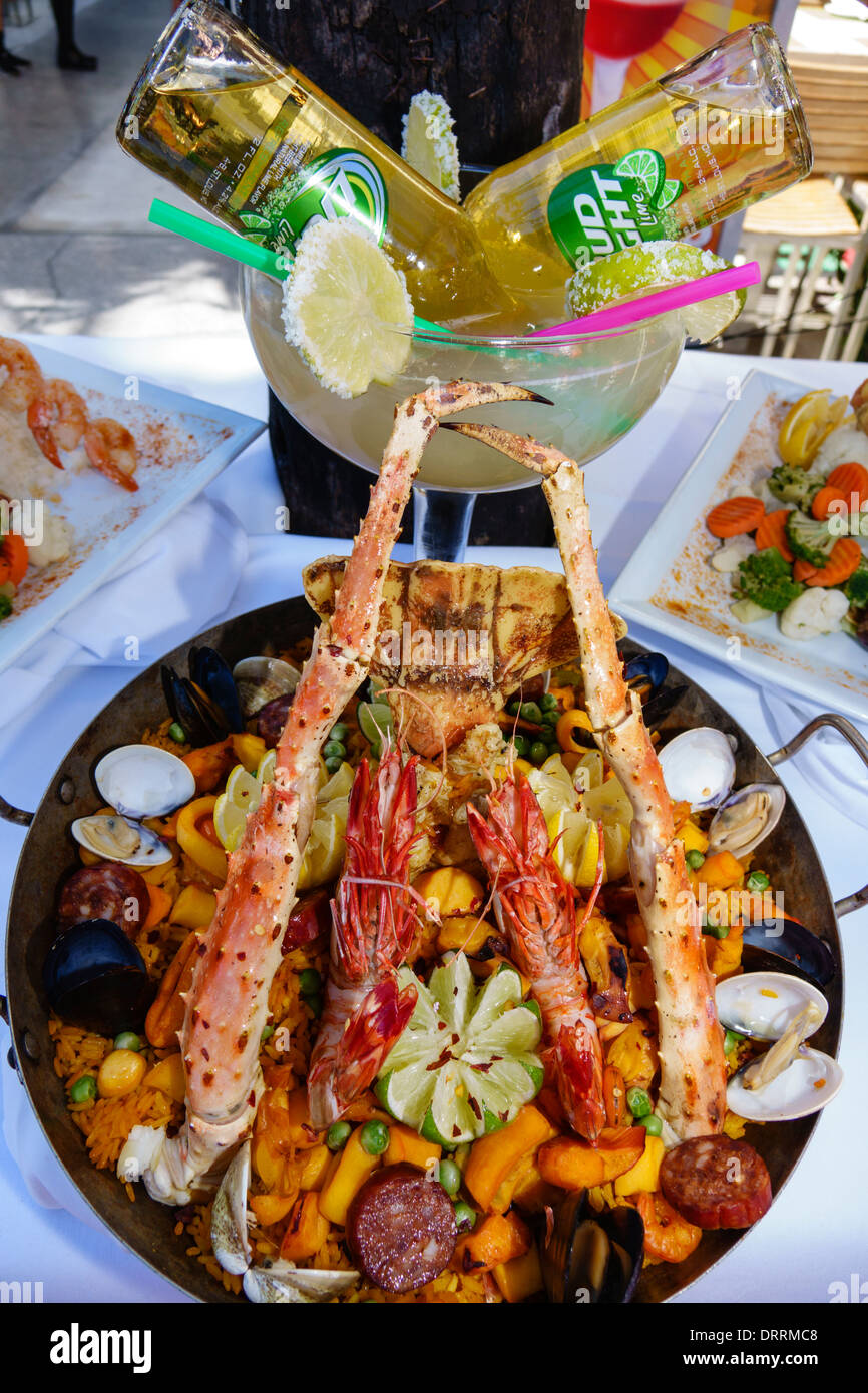 Miami Beach, Florida, Ocean Drive Ocean 10 South Beach comida paella de