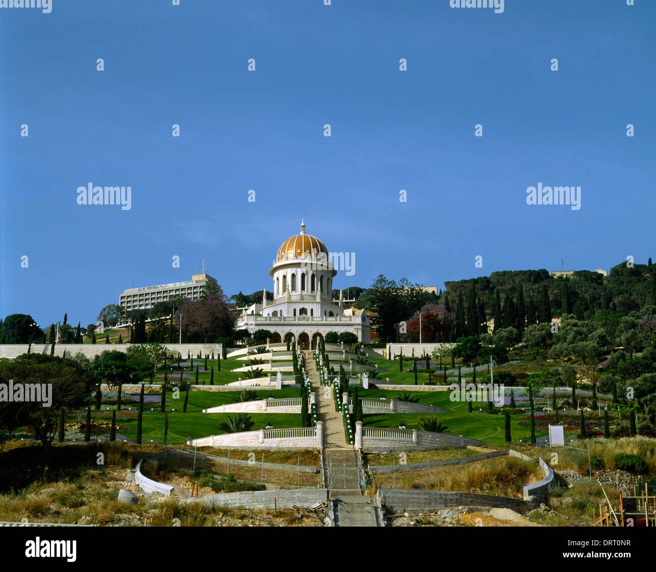 Haifa Israel Centro Mundial de la fe Bahai con jardines colgantes Foto de stock
