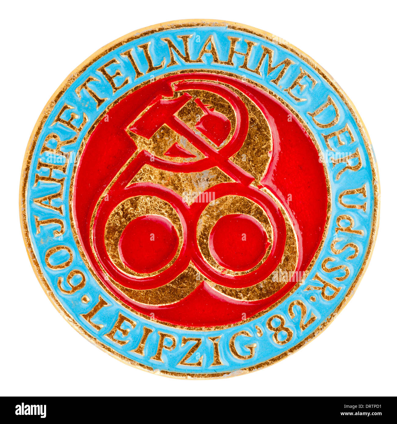 República Democrática Alemana (DDR) emblema 'Tag des Bergmanns und des Energiearbeiters' - 1982 Foto de stock