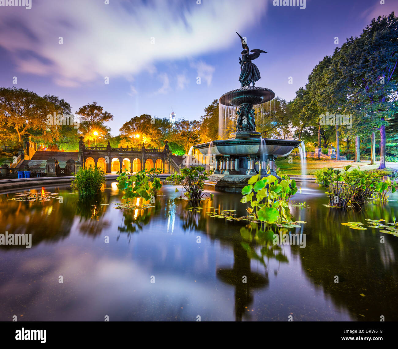 La Ciudad de Nueva York en Bethesda Terrace en Central Park. Foto de stock