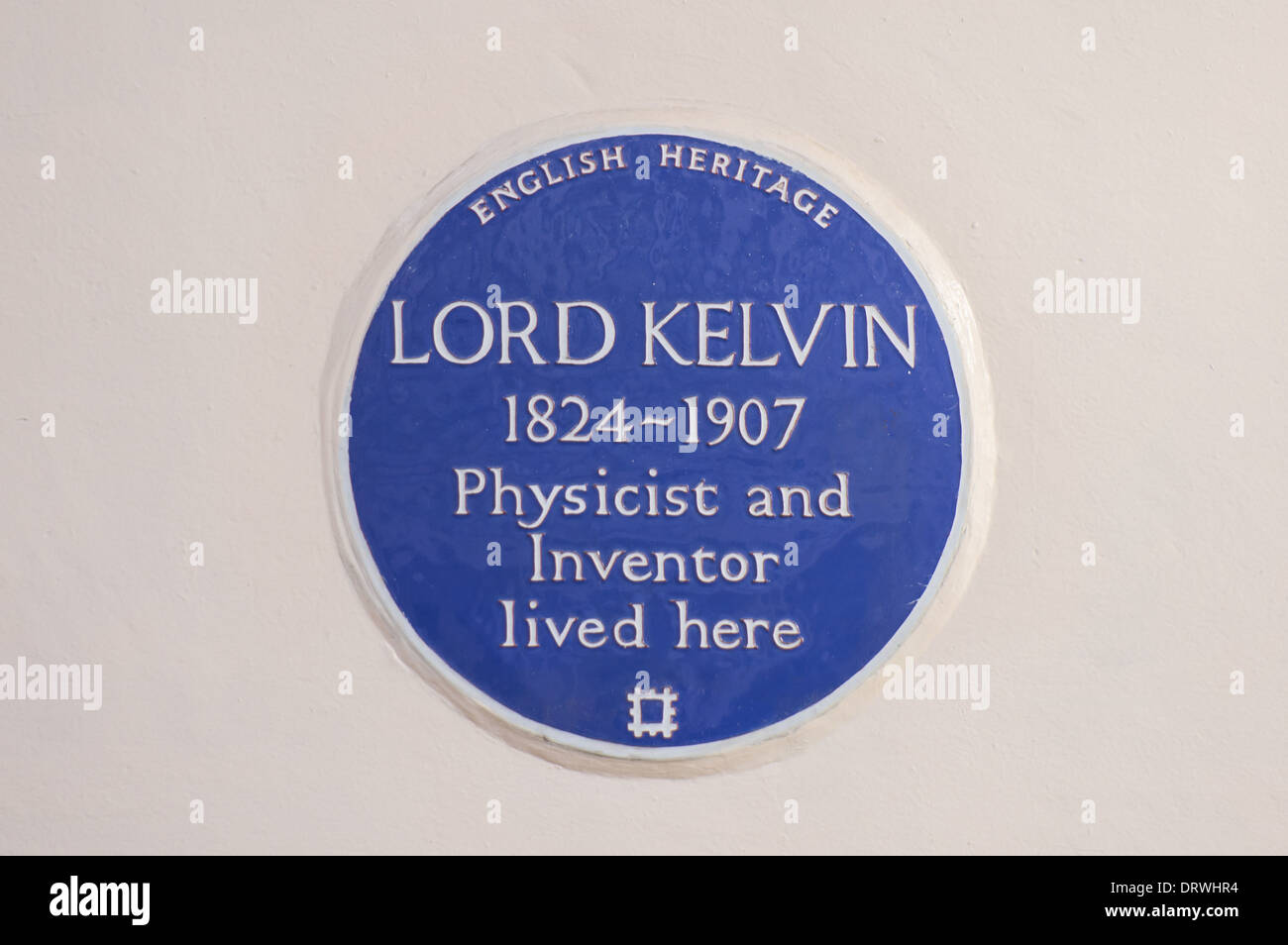 Placa azul de William Thomson, primer barón Kelvin, Lord Kelvin, Londres England Reino Unido Foto de stock