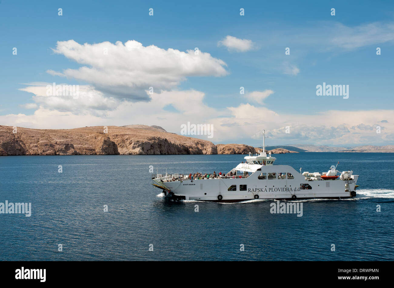 Ferry a la isla de Rab, Croacia, Foto de stock